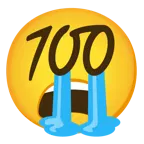 وجه يبكي بكاءً مرتفعًا + 100 درجة