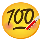 Gesicht mit Fieberthermometer + 100 Punkte