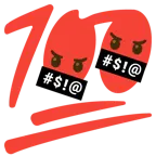 face with symbols on mouth + hundred points