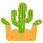 persona encogida de hombros + cactus