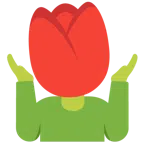 persona encogida de hombros + tulipán