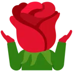 persona encogida de hombros + rosa