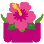 persona encogida de hombros + flor de hibisco