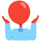 persona encogida de hombros + globo