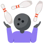 persona encogida de hombros + bolos