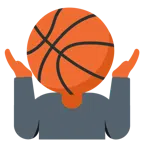 persona encogida de hombros + balón de baloncesto