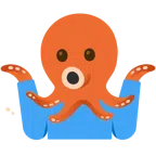persona encogida de hombros + pulpo
