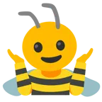 persona encogida de hombros + abeja