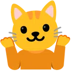 persona encogida de hombros + cara de gato