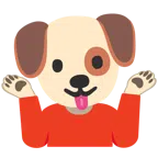 persona encogida de hombros + cara de perro