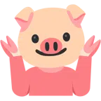 persona encogida de hombros + cara de cerdo