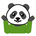 persona encogida de hombros + panda