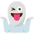 persona encogida de hombros + fantasma