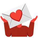 persona encogida de hombros + carta de amor