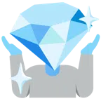 persona encogida de hombros + piedra preciosa
