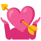 persona encogida de hombros + corazón con flecha