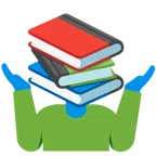 persona encogida de hombros + libros
