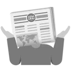 persona encogida de hombros + periódico