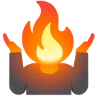 persona encogida de hombros + fuego