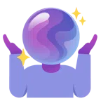 persona encogida de hombros + bola de cristal