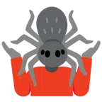 persona encogida de hombros + araña