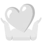 persona encogida de hombros + corazón blanco