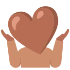 persona encogida de hombros + corazón marrón