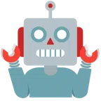 persona encogida de hombros + robot