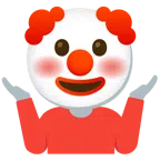 persona encogida de hombros + cara de payaso
