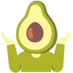 persona encogida de hombros + aguacate