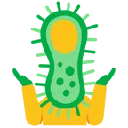 persona encogida de hombros + microbio