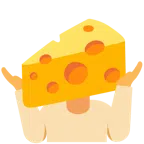 persona encogida de hombros + cuña de queso