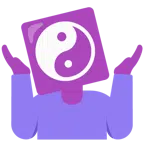 persona encogida de hombros + yin yang