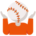 persona encogida de hombros + béisbol