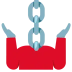 persona encogida de hombros + cadenas