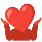 persona encogida de hombros + corazón rojo