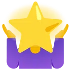 persona encogida de hombros + estrella