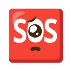 yalvaran yüz + SOS düğmesi