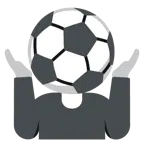 pallone da calcio + persona che scrolla le spalle