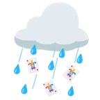 Wolke mit Regen + Jokerkarte