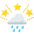Wolke mit Regen + funkelnder Stern