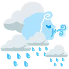 Wolke mit Regen + Wind