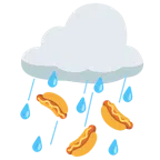 Wolke mit Regen + Hotdog