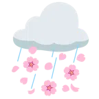 Wolke mit Regen + Kirschblüte