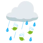 Wolke mit Regen + Blätter im Wind