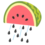 Wolke mit Regen + Wassermelone