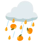 Wolke mit Regen + Mandarine