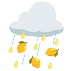 Wolke mit Regen + Zitrone
