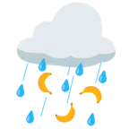Wolke mit Regen + Banane