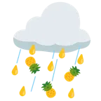 Wolke mit Regen + Ananas